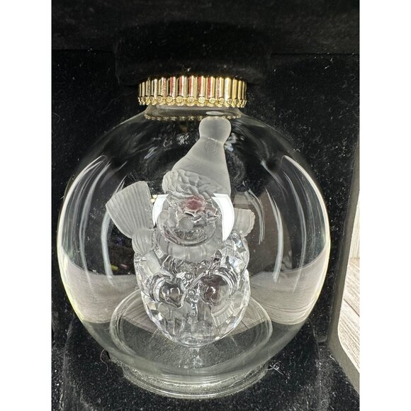Vtg Holiday Radiance Illuminated Fine Glass Snowman Ornament Connects Light Set - Picture 2 of 8